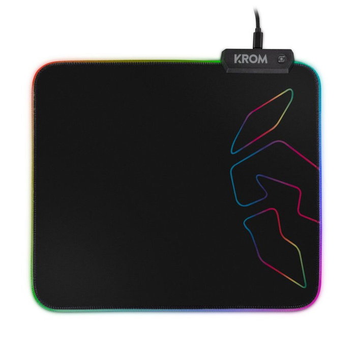 Tapis Gaming avec Eclairage LED Krom Knout RGB Noir