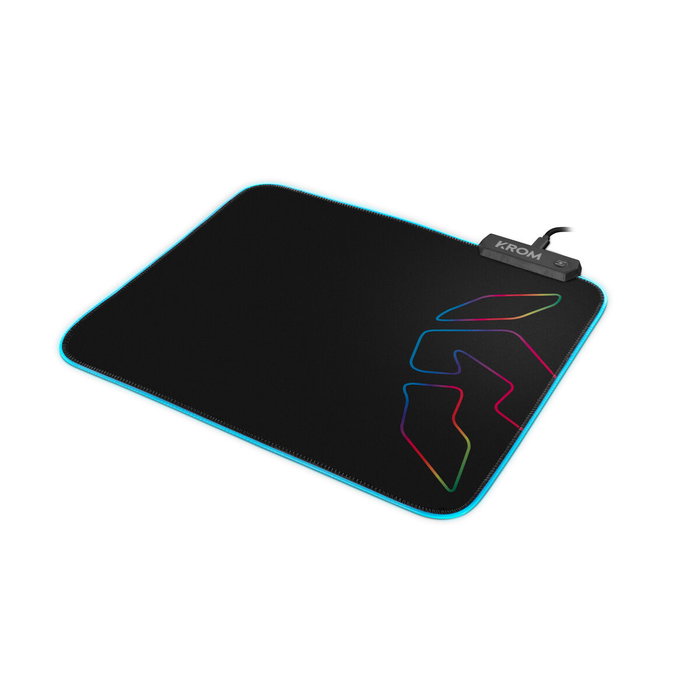 Tapis Gaming avec Eclairage LED Krom Knout RGB Noir