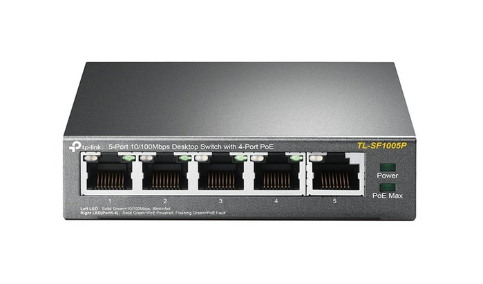 TP-Link TL-SF1005P Switch 5 Ports PoE 10/100 Mbps TP-Link TL-SF1005P Switch 5 Ports PoE 10/100 Mbps