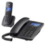 Motorola Kit Téléphone Fixe + DECT C4201 Noir avec Combiné sans Fil, Mains Libres, Agrandir