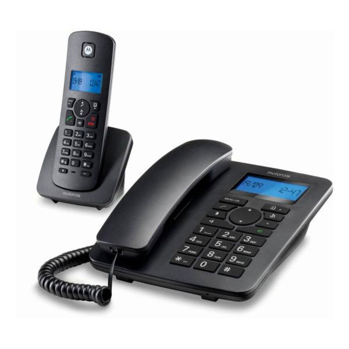 Téléphone fixe Motorola C4201 Combo DECT (2 pcs) Noir Téléphone fixe Motorola C4201 Combo DECT (2 pcs) Noir