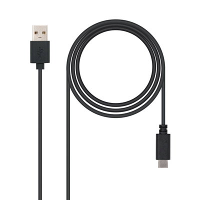 Nanocable 10.01.2100 Cable USB 2.0 Type-C Mâle vers USB-A Mâle 0.5 m Noir, Charge 3A