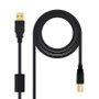Nanocable Câble USB 2.0 Type A vers Type B Mâle, 3 mètres, avec ferrite, blindé or 24K, noir