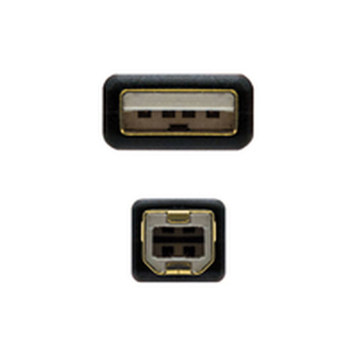 Nanocable Câble USB 2.0 A vers USB B, 3 m, Noir