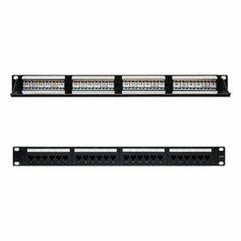 Nanocable Panel de brassage 24 ports RJ45 Cat.6 UTP 19" 1U Dual IDC Noir