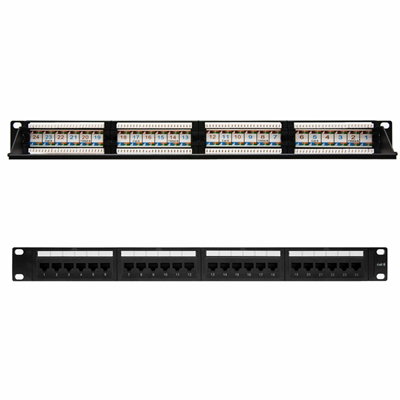 Nanocable Panel de brassage 24 ports RJ45 Cat.6 UTP 19" 1U Dual IDC Noir Nanocable Panel de brassage 24 ports RJ45 Cat.6 UTP 19" 1U Dual IDC Noir