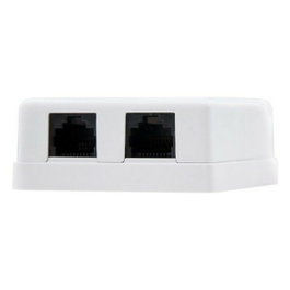 Nanocable Rosette de surface 2 prises RJ45 Cat.6 UTP Blanc
