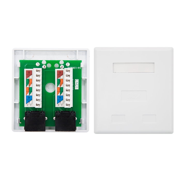 Nanocable 10.21.1502 Rosette de Surface RJ45 Cat.6 UTP 2 Prises Blanche