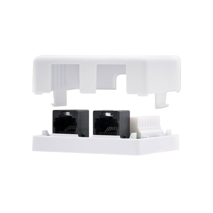 Nanocable 10.21.1502 Rosette de Surface RJ45 Cat.6 UTP 2 Prises Blanche