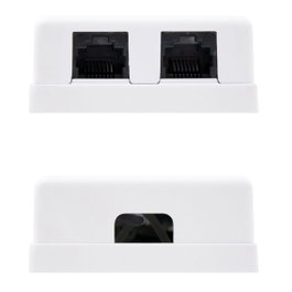 Nanocable 10.21.1502 Rosette de Surface RJ45 Cat.6 UTP 2 Prises Blanche