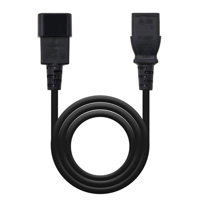 Nanocable Câble d'alimentation C13 vers C14 1,5 m - Noir Prolongateur pour PC et Moniteur