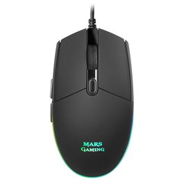 Mars Gaming MMG Souris Gamer Optique 3200 DPI, RGB Flow, Switches Huano, Noir, USB