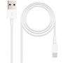 Nanocable Câble USB 2.0 vers Lightning pour iPhone 1 m Blanc