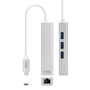Nanocable Hub USB-C vers Ethernet Gigabit avec 3 ports USB 3.0, adaptateur RJ45, 10.03.0404