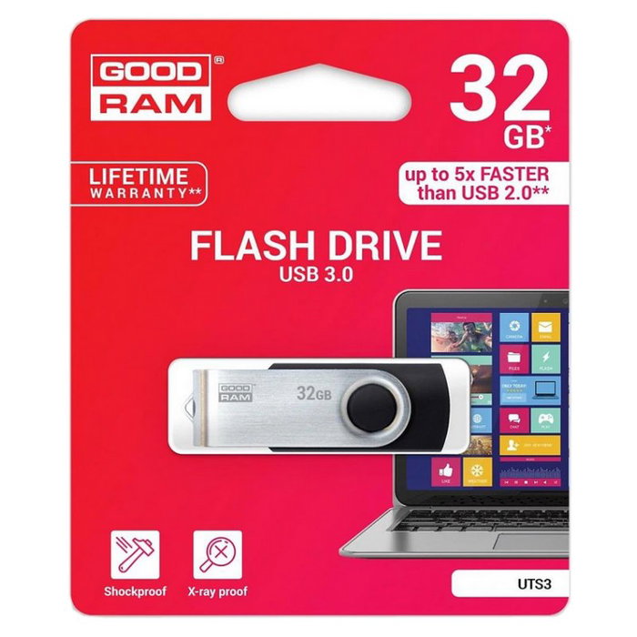 Goodram UTS3-0320K0R11 Clé USB 3.0 32GB Noir - Mémoire Flash avec Interface USB 3.1