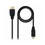 Nanocable 10.15.3502 Câble Micro HDMI Type D A 1.8m - Haute Vitesse avec Ethernet (V1.4), Or, Noir
