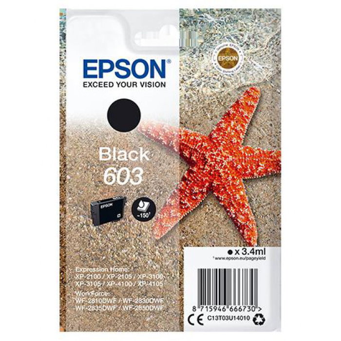 Epson Cartouche d'encre 603 Noir (C13T03U14010) Standard Epson Cartouche d'encre 603 Noir (C13T03U14010) Standard