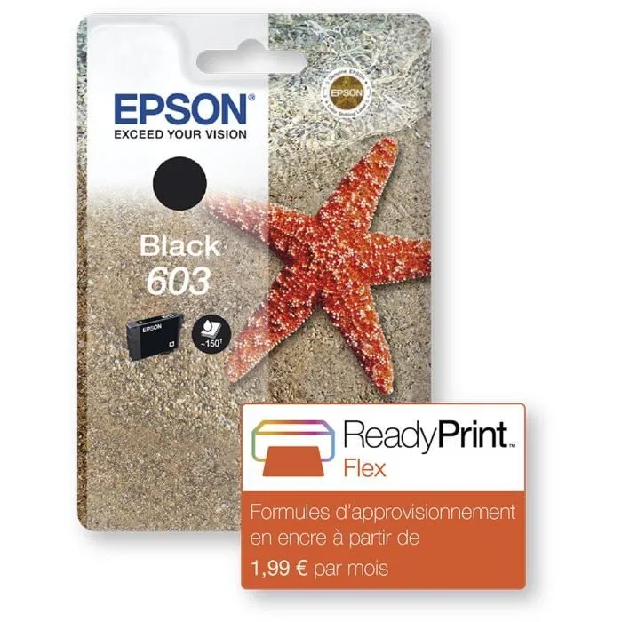 Epson C13T03U14010 Cartouche d'encre 603 Noir Singlepack - Original