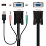 Nanocable Commutateur KVM VGA USB 2PC avec Câbles Noir