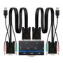 Nanocable Commutateur KVM VGA USB 2PC avec Câbles Noir