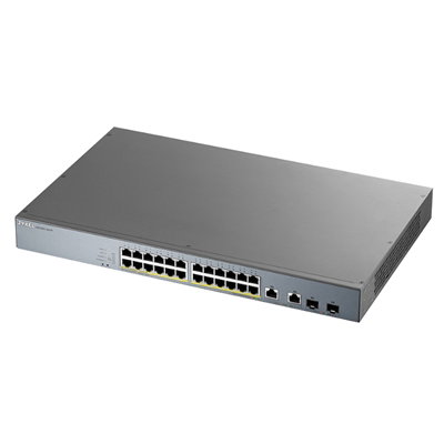 Zyxel GS1350-26HP EU0101F Switch 26 ports Gigabit avec 24 ports PoE+ 375W, 2 combo SFP, gestion Zyxel GS1350-26HP EU0101F Switch 26 ports Gigabit avec 24 ports PoE+ 375W, 2 combo SFP, gestion