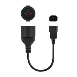 Nanocable Câble Adaptateur C14 Mâle vers CEE7 Prise Schuko Femelle 16A 25cm Noir