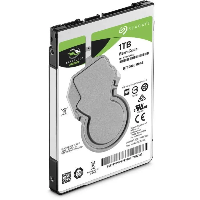 Seagate BarraCuda Disque dur Interne 1To 5400 tr/min 2.5 pouces SATA 6Gb/s