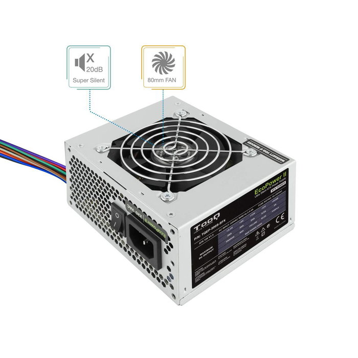 Bloc d’Alimentation TooQ Fonte Ecopower II ATX 500 W RoHS CE Bloc d’Alimentation TooQ Fonte Ecopower II ATX 500 W RoHS CE