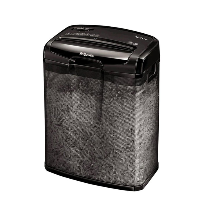 Fellowes Destructrice de Papier M-7CM, Coupe en Particules 4x35mm, Capacité 13L, 7 Feuilles, Noir Fellowes Destructrice de Papier M-7CM, Coupe en Particules 4x35mm, Capacité 13L, 7 Feuilles, Noir