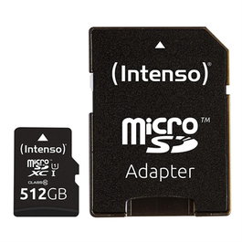 Intenso 3423493 Carte Mémoire Micro SDXC UHS-I 512 Go Classe 10 avec Adaptateur