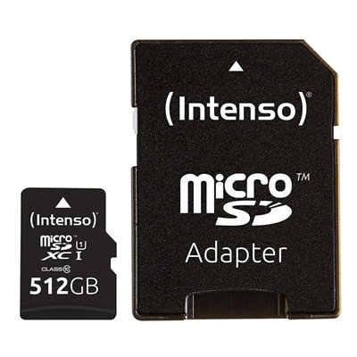 Intenso 3423493 Carte Mémoire Micro SDXC UHS-I 512 Go Classe 10 avec Adaptateur Intenso 3423493 Carte Mémoire Micro SDXC UHS-I 512 Go Classe 10 avec Adaptateur