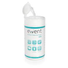 Ewent EW5612 Lingettes Nettoyantes Universelles Humides 100 Pièces - Nettoyage Écrans et Périphériques, Antibactériennes Sans Alcool