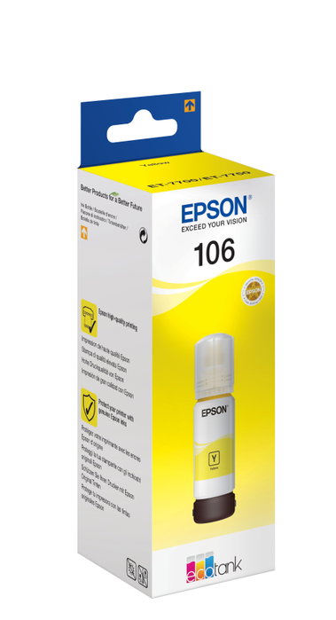 Epson Cartouche d'encre EcoTank T106 Jaune C13T00R440 70ml Epson Cartouche d'encre EcoTank T106 Jaune C13T00R440 70ml