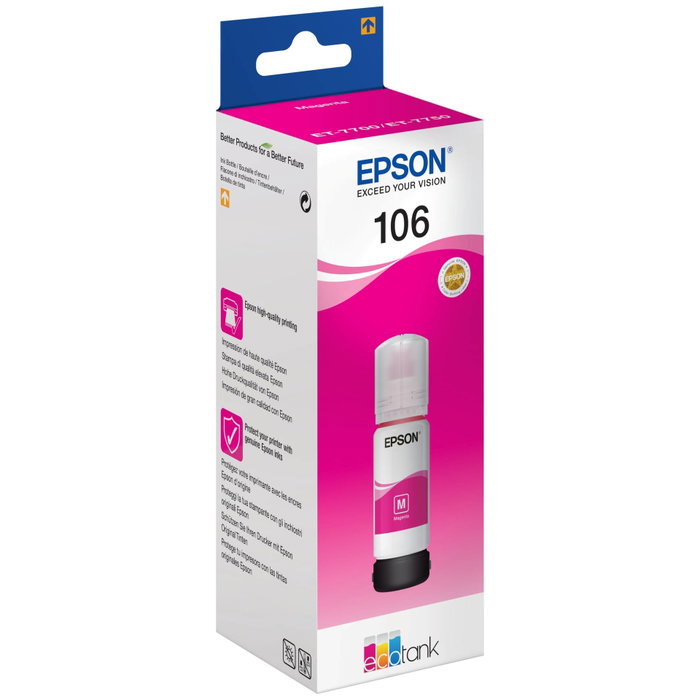Epson Cartouche d'encre EcoTank T106 Magenta 70ml (C13T00R340) பிரante Epson Cartouche d'encre EcoTank T106 Magenta 70ml (C13T00R340) பிரante