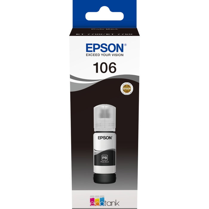Epson Cartouche d'encre 106 Noir Photo 70 ml (C13T00R140) Epson Cartouche d'encre 106 Noir Photo 70 ml (C13T00R140)