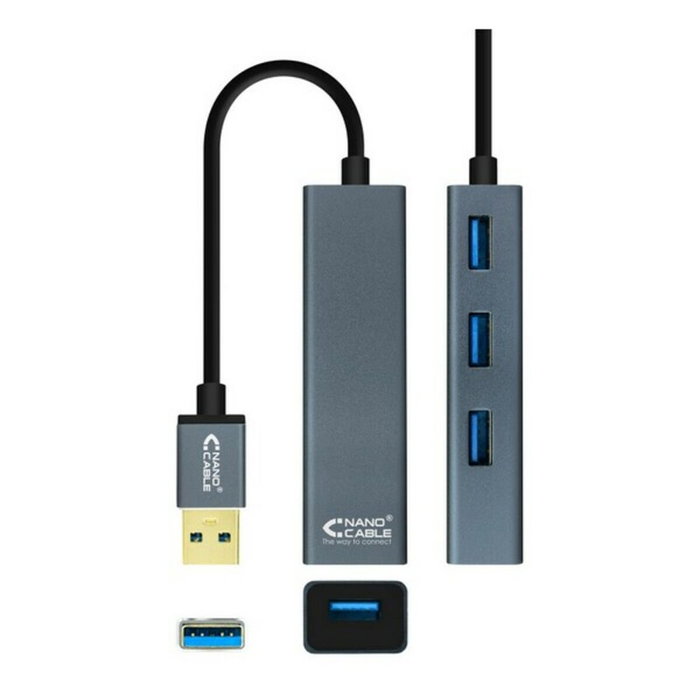 Hub USB 4 Ports NANOCABLE 10.16.4402 Gris