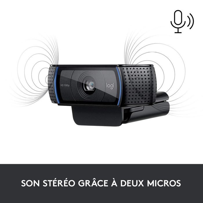 Logitech C920 Webcam Full HD 1080p/30 fps avec Vidéoconférence Skype et Optique Carl Zeiss - Résolution HD 720p - Mise au Point Automatique - Audio Stéréo Logitech C920 Webcam Full HD 1080p/30 fps avec Vidéoconférence Skype et Optique Carl Zeiss - Résolution HD 720p - Mise au Point Automatique - Audio Stéréo