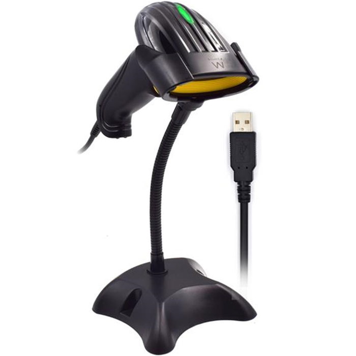 Ewent EW3410 Lecteur de codes-barres 2D USB, scanner CCD 200 lectures/s, Plug and Play, noir Ewent EW3410 Lecteur de codes-barres 2D USB, scanner CCD 200 lectures/s, Plug and Play, noir
