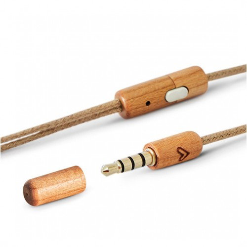 Energy Sistem – Ecouteurs Intra-auriculaires Eco Cherry Wood – Filaires Jack 3.5mm – Matériaux Durables – Microphone Intégré – Contrôle d’Appels