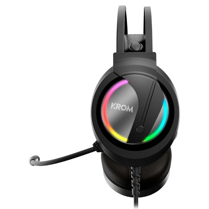 Krom Kappa Casque Gaming avec Microphone RGB Filaire pour PC, Son Stéréo 50mm, Design Ergonomique