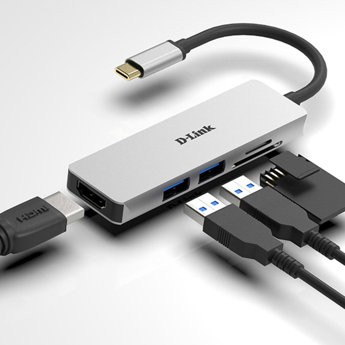 D-Link DUB-M530 Hub USB-C HDMI 4K et Lecteur de Cartes