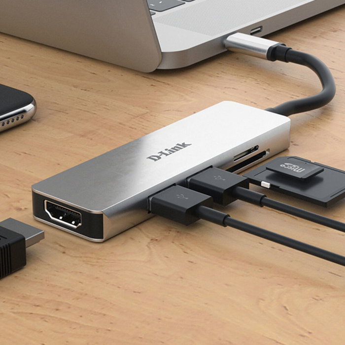 D-Link DUB-M530 Hub USB-C HDMI 4K et Lecteur de Cartes