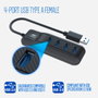 Ewent EW1138 Hub USB 3.1 Gen1 4 Ports SuperSpeed USB 3.0 - Noir