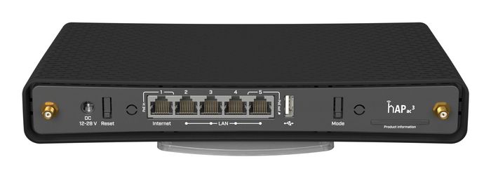 MikroTik Router hAP ac³ - 5 ports Gigabit Ethernet, WiFi Dual-Band 2.4/5 GHz, CPU Quad-Core IPQ-4019, PoE-out, Port USB type A