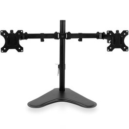 Ewent EW1536 Support double moniteur bureau 13-32 pouces VESA 75x100 ajustable inclinaison rotation noir