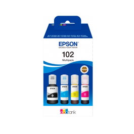 Epson Multipack d'encre EcoTank 102 (C13T03R640) - Noir, Cyan, Magenta, Jaune