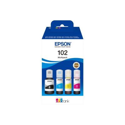 Epson Multipack d'encre EcoTank 102 (C13T03R640) - Noir, Cyan, Magenta, Jaune