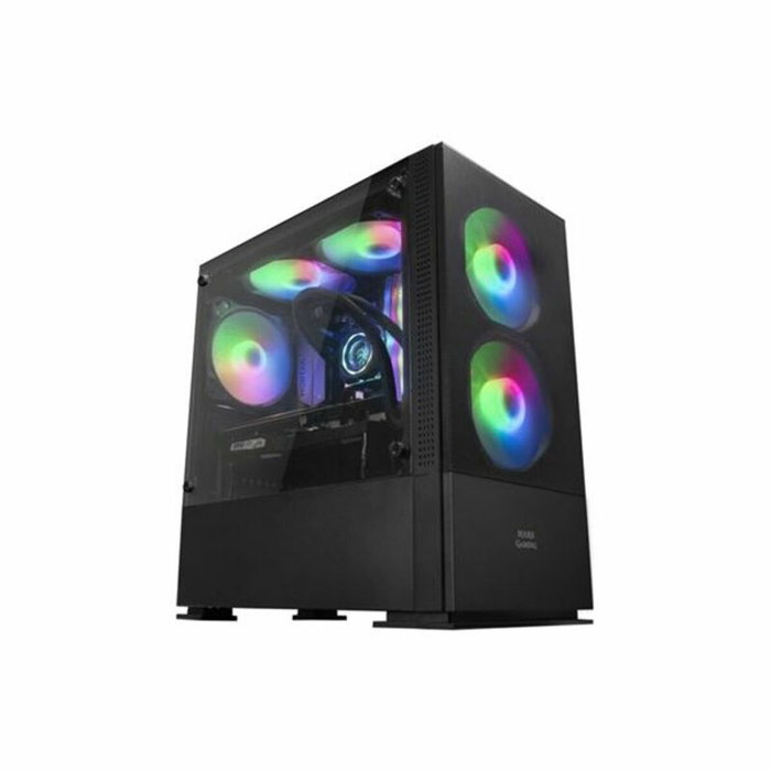 Mars Gaming MCZ Premium Boîtier PC Micro-ATX avec 2 ventilateurs RGB, USB 3.0, fenêtre acrylique, noir