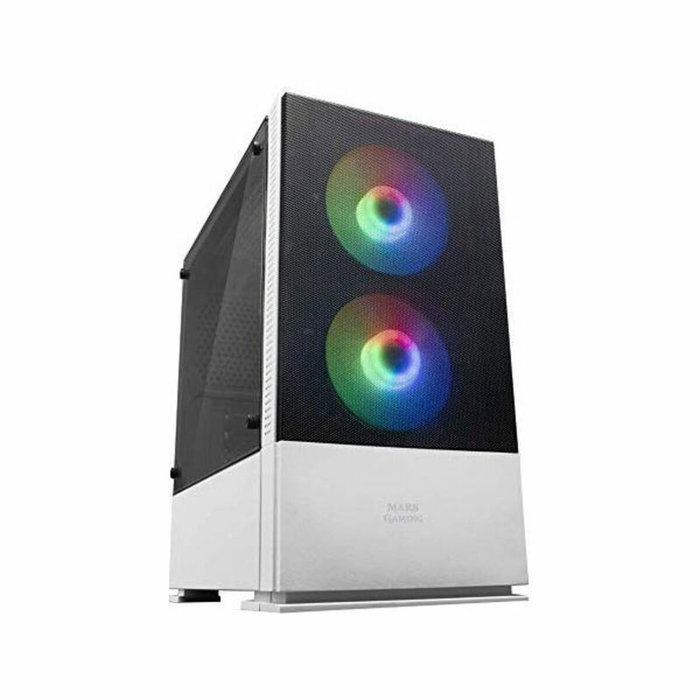 Mars Gaming MCZ Premium Boîtier PC Micro-ATX avec 2 ventilateurs RGB, USB 3.0, fenêtre acrylique, noir