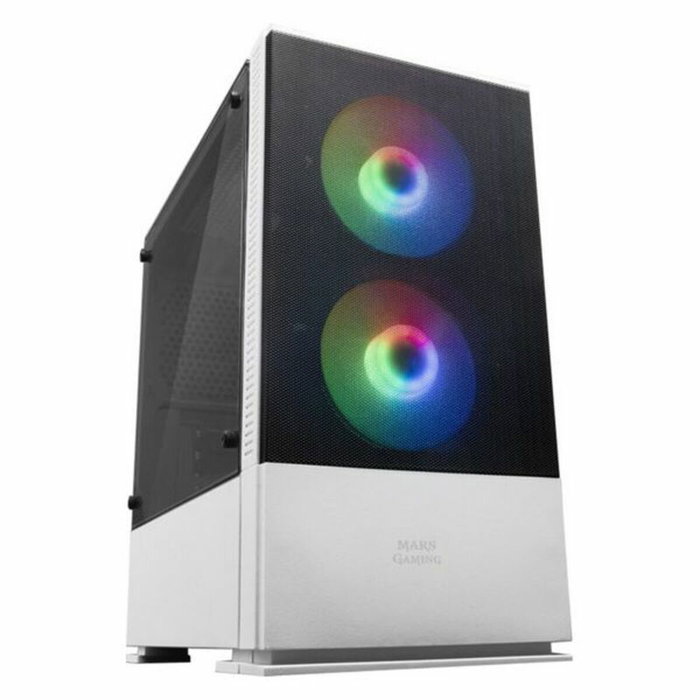 Mars Gaming MCZ Premium Boîtier PC Micro-ATX avec 2 ventilateurs RGB, USB 3.0, fenêtre acrylique, noir